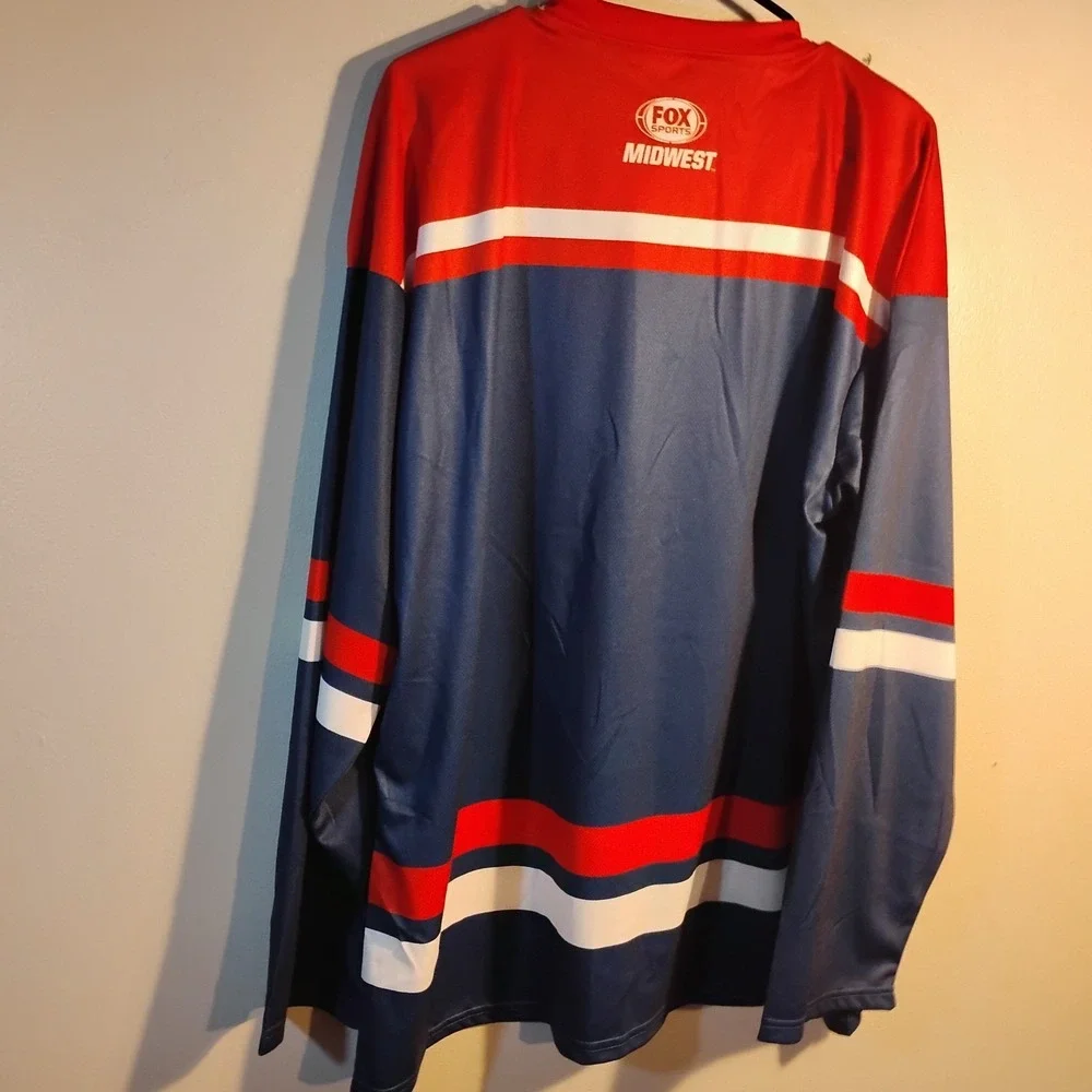 St. Louis Cardinals Men Jersey XL Fox Sports Midwest Blue Long Slvs Hockey Style